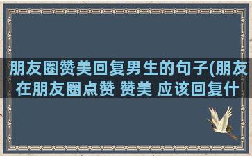 朋友圈赞美回复男生的句子(朋友在朋友圈点赞 赞美 应该回复什么)